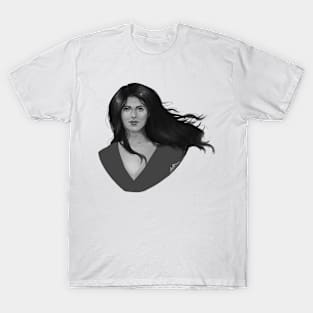 Woman painterly greyscale portrait T-Shirt